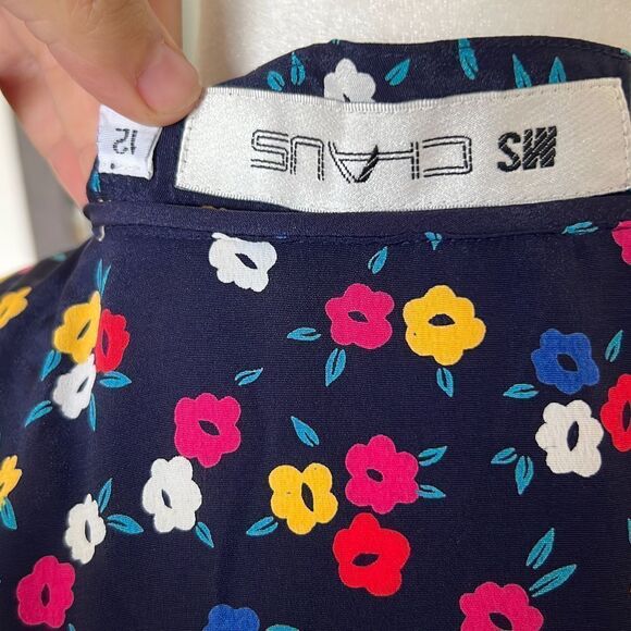 Vintage button up drop waist peplum style short sleeve - Picture 6 of 6